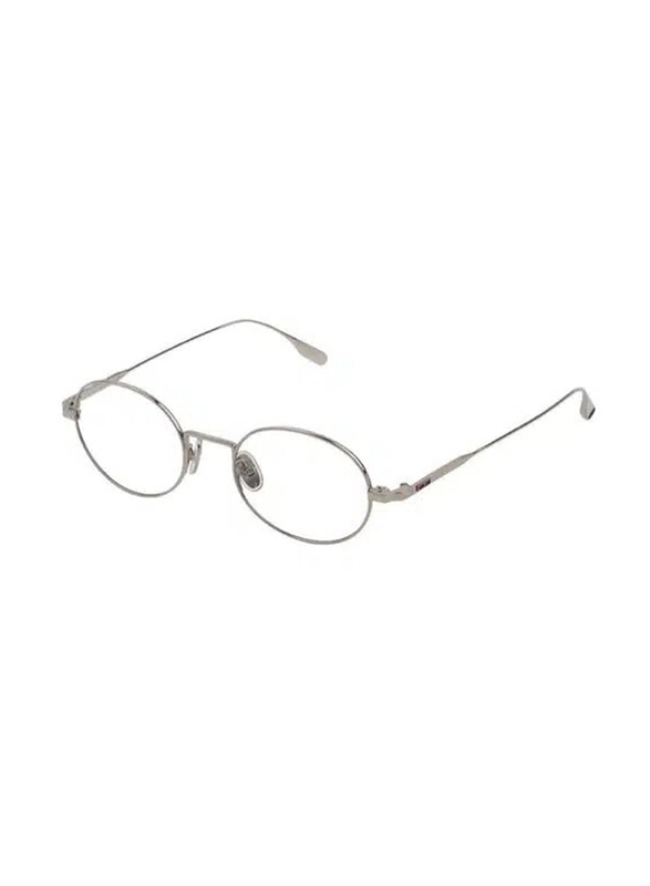 Carolina Herrera Full-Rim Round Silver Reading Glasses for Women, Transparent Lens, VHE170 500579
