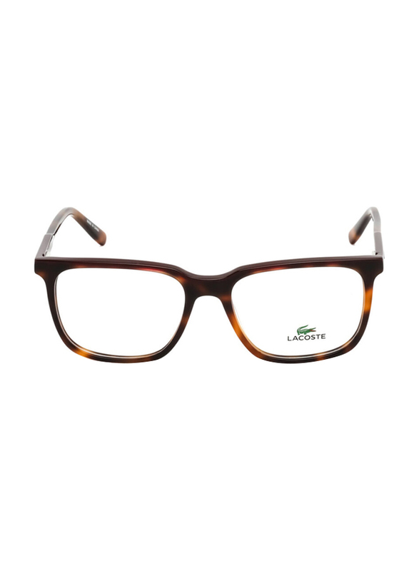Lacoste Full-Rim Rectangular Tortoise Eyeglass Frames for Men, Transparent Lens, L2861 219, 54/17/145