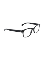Hugo Boss Full-Rim Rectangle Black Eyewear Frames For Men, Mirrored Clear Lens, 0958 0807 00