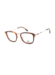 Lacoste Full-Rim Tortoise Rectangular Sunglasses for Men, Transparent Lens, L2604ND 710, 53/19/145