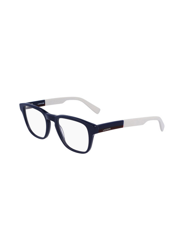 Lacoste Full-Rim Square Navy Blue Sunglasses for Men, Transparent Lens, L2909 410, 51/20/145