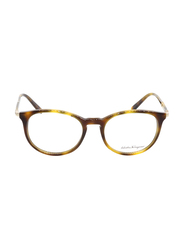 Salvatore Ferragamo Full-Rim Cat Eye Tortoise Eyeglass Frames for Women, Transparent Lens, SF2823 214, 51/18/145
