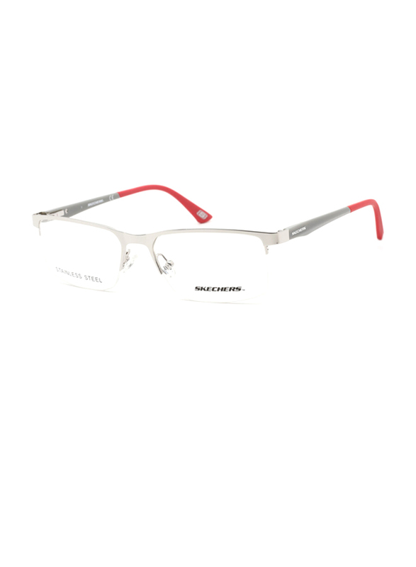 Skechers Full-Rim Rectangular Silver Frame for Men, SE3306 010, 54/17/145