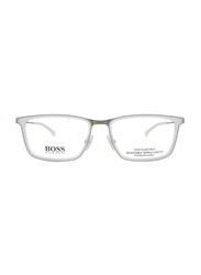 Hugo Boss Full-Rim Rectangular Ruthenium Frame for Men, BO1242 CDN, 56/18/150