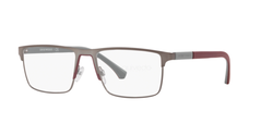 Emporio Armani Full-Rim Rectangular Black Eyeglass Frames for Men, Clear Lens, 0EA1095 3003, 53/18/143