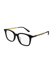 Gucci Full-Rim Rectangular Black/Gold Eyeglasses Frame for Men, Transparent Lens, GG0831OA, 52/18/145