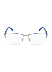 Police Zenith 4 Half-Rim Square Matte Blue with Coloured Parts Frames for Men, VPLD10M5708M3, 57/17/145