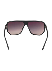 Guess Full-Rim Geometric Shiny Black Sunglasses for Men, Light Black Lens, GU00003 01Q, 60/13/145