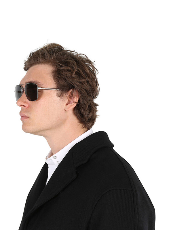 Hugo Boss Polarized Full-Rim Navigator Ruthenium Sunglasses for Men, Grey Lens, BO1045/S 0R81 M9, 58/17/145