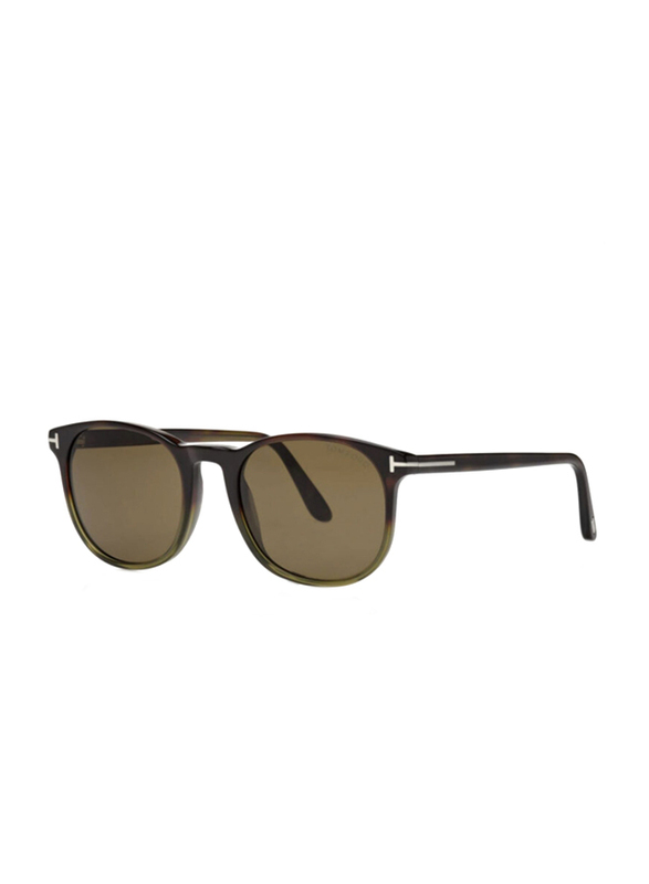 Tom Ford Full-Rim Round Brown Sunglasses for Men, Brown Lens, FT0858 56J, 51/20/145