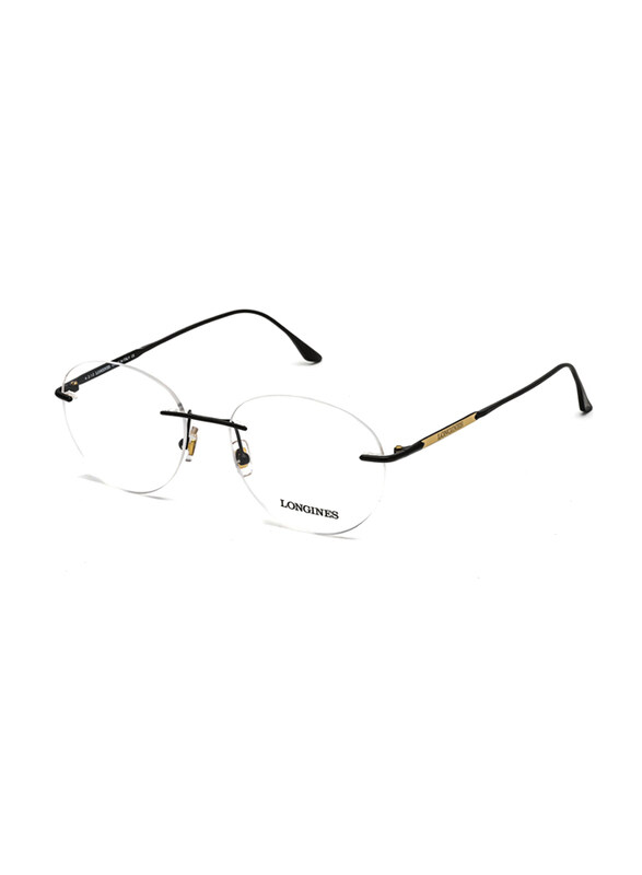 Longines Rimless Round Matte Black Eyewear For Men, LG5002-H 002, 53/17/145