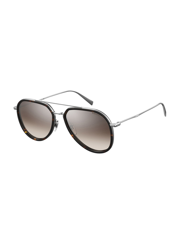 Levi'S Full-Rim Aviator Palladium Sunglasses for Men, Brown Mirror Gradient Lens, LV5000/S 0010 NQ, 56/17/145