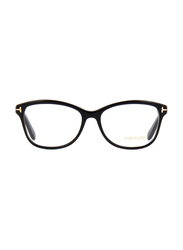 Tom Ford Full-Rim Rectangular Black Eyeglasses for Women, Transparent Lens, FT5404 001, 55/15/140
