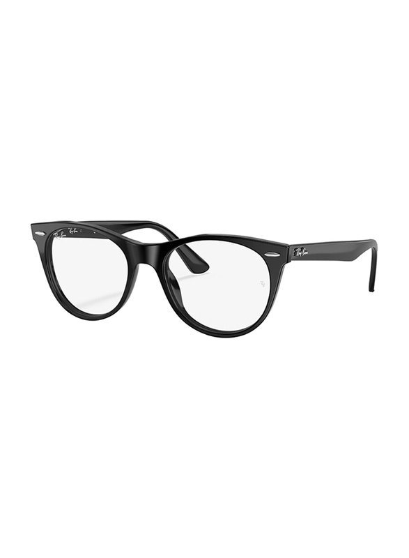 Ray-Ban Full-Rim Round Black Eyeglass Frames for Women, Transparent Lens, RX2185VF 2000, 52/18/150