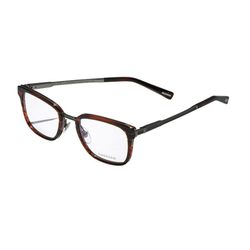 Chopard Full-Rim Reactangle Shiny Striped Red Brown Eyewear Frames for Men, Transparent Lens, VCH223M 0ACN, 51/22/140