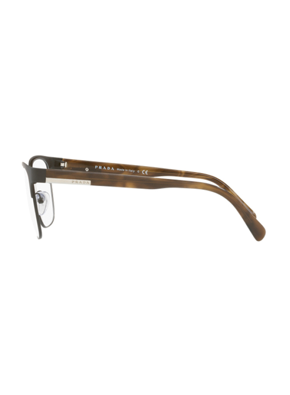 Prada Full-Rim Rectangular Brown Eyewear Frame for Men, PR 57UV ROU1O1, 54/18/140
