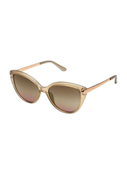 Guess Full-Rim Cat Eye Beige Sunglasses for Women, Gradient Brown Lens, GU7658 57F