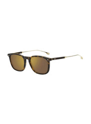 Hugo Boss Polarized Full-Rim Rectangle Black Sunglasses Unisex, Yellow Lens, BO1357/S 0086 YL