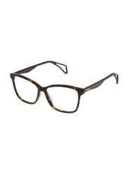Police Full-Rim Square Shiny Havana Brown Eyeglasses Frame for Women, VPL731 540722, 54/14/145