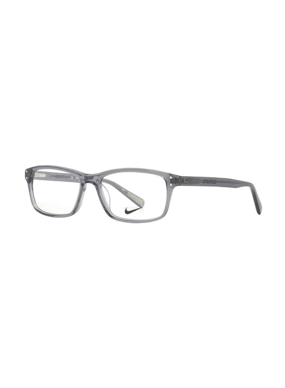 Nike Full-Rim Rectangular Anthracite Eyeglass Frames for Men, Transparent Lens, NIKE7245 34, 55/16/140