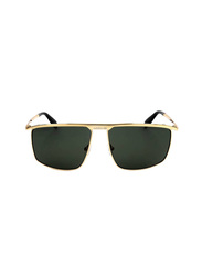 Adidas Polarized Full-Rim Square Gold Sunglasses For Men, Black Lens, OR0029 30N, 61/14/140