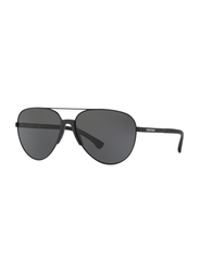 Emporio Armani Full-Rim Pilot Black Sunglasses for Men, Grey Lens, EA2059 320387, 61/15/140