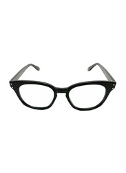 Gucci Full-Rim Trapezoid Black Eyeglasses Frame for Men, Transparent Lens, GG0572O 006, 50/19/150
