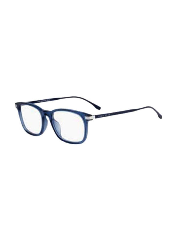 

Hugo Boss Full-Rim Square Blue Eyeglass Frame for Men, Transparent Lens, BO0989, 51/18/140