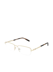 Mont Blanc Half-Rim Rectangular Beige Eyewear Frames For Men, Mirrored Clear Lens, MB0020O 006