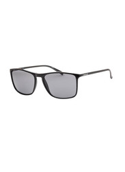 Calvin Klein Full-Rim Rectangle Black Sunglasses for Men, Grey Lens, CK20524S 001, 57/17/145