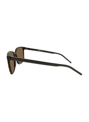 Hugo Boss Full-Rim Square Black Sunglasses for Men, Green Lens, HG1128/S 08656QT, 56/16/140