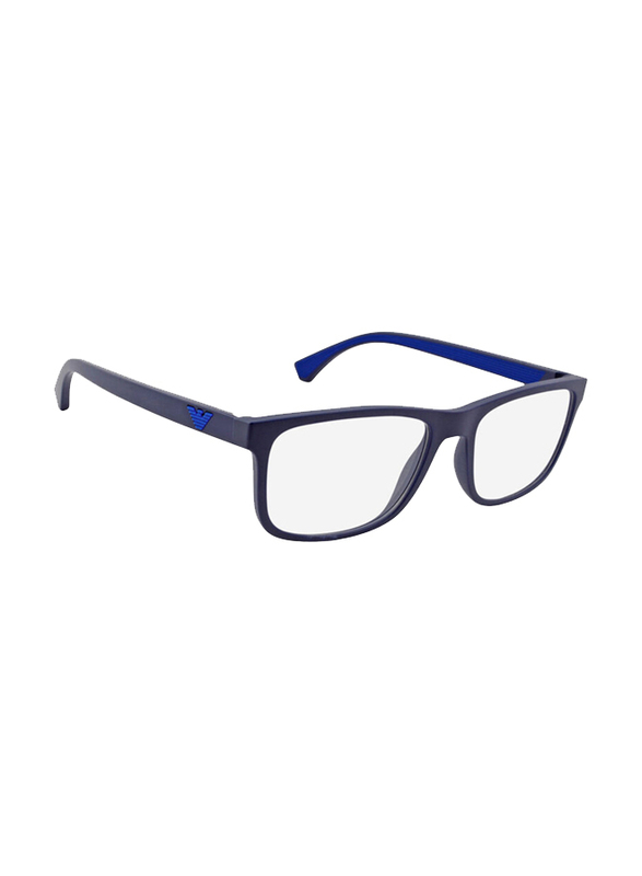 Emporio Armani Full-Rim Square Matte Blue Frame for Men, EA3147 5754, 53/18/142