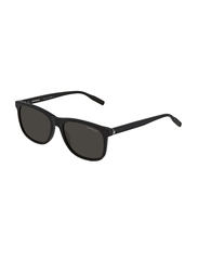 Mont Blanc Full-Rim Square Black Sunglasses for Men, Grey Lens, MB0013S 001, 56/18/150
