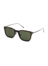 Omega Full-Rim Square Shiny Classic Dark Havana Sunglasses for Men, Shiny Gunmetal Lens, OM0025-H 52N, 54/22/145