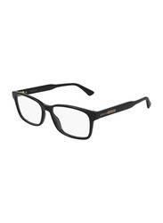 Gucci Full-Rim Rectangular Black Eyeglasses Frame for Men, Transparent Lens, GG0826O 001, 53/16/145