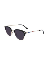 Lacoste Full-Rim Gold Oval Sunglasses for Men, Grey Lens, L106SND 714, 52/20/145