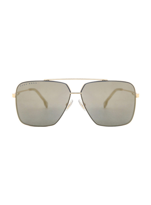 Hugo Boss Full-Rim Pilot Gold Sunglasses for Men, Black Lens, 1325/S 0J5G UE, 62/10/145