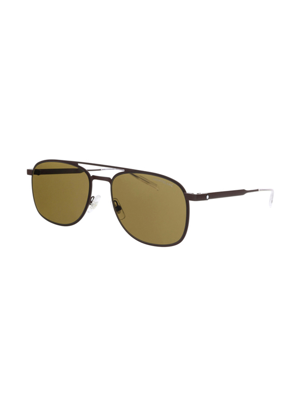 Mont Blanc Full-Rim Square Brown Sunglasses for Men, Brown Lens, MB0143S 003, 55/18/145