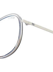 Guess Full-Rim Square White Sunglasses for Men, Transparent Lens, GU6982 22C