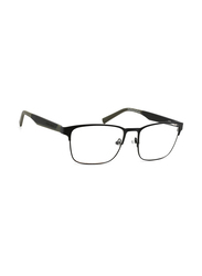 Timberland Full-Rim Rectangle Black Frames for Men, TB1575 002, 57/17/145