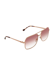 Lacoste Full-Rim Pilot Rose Gold Sunglasses for Men, Pink Lens, L223S 757, 60/16/140