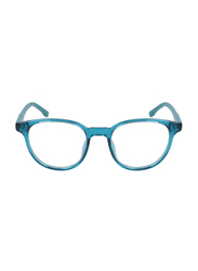 Lacoste Full-Rim Geometric Blue Eyeglass Frames Kids Unisex, Transparent Lens, L3631 444, 46/17/135