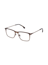 Lozza Full-Rim Rectangular Brown Eyeglass Frame for Men, Clear Lens, VL2295 0R10, 55
