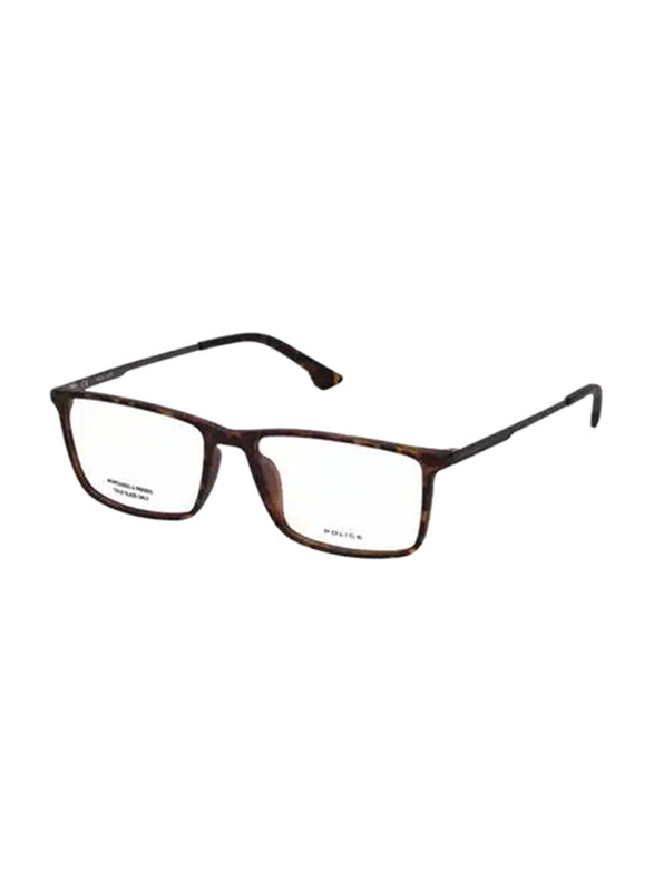 Police Full-Rim Rectangle Havana Frame for Men, VPLB48 550738, 55