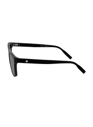 Mont Blanc Full-Rim Square Black Sunglasses for Men, Grey Lens, MB0062S 00, 56/17/145