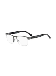Hugo Boss Half-Rim Rectangle Black Eyewear Frames For Men, Mirrored Clear Lens, 0683 03XQ 00