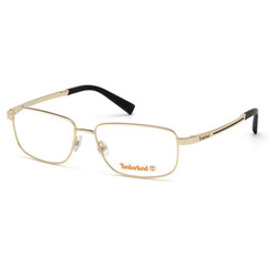 Timberland Full-Rim Rectangular Pale Gold Eyeglasses for Men, Clear Demo Lens, TB1648 032, 58/16/145