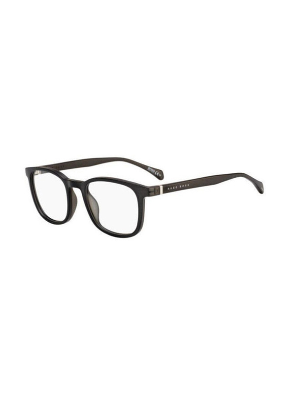 Hugo Boss Full-Rim Rectangle Black Eyewear Frames For Men, Mirrored Clear Lens, BO085 026K 00