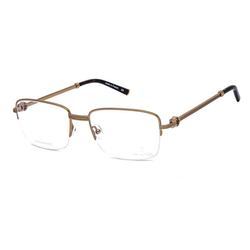 Philippe Charriol Half-Rim Oval Shiny Gold/Silver Eyeglass Frame for Women, Clear Lens, PC75043 C01, 57/19/140