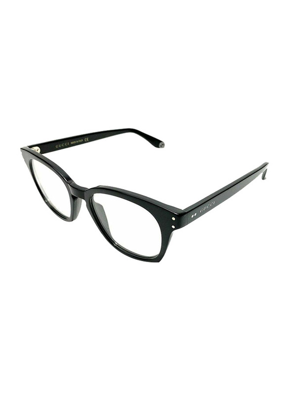 Gucci Full-Rim Trapezoid Black Eyeglasses Frame for Men, Transparent Lens, GG0572O 006, 50/19/150